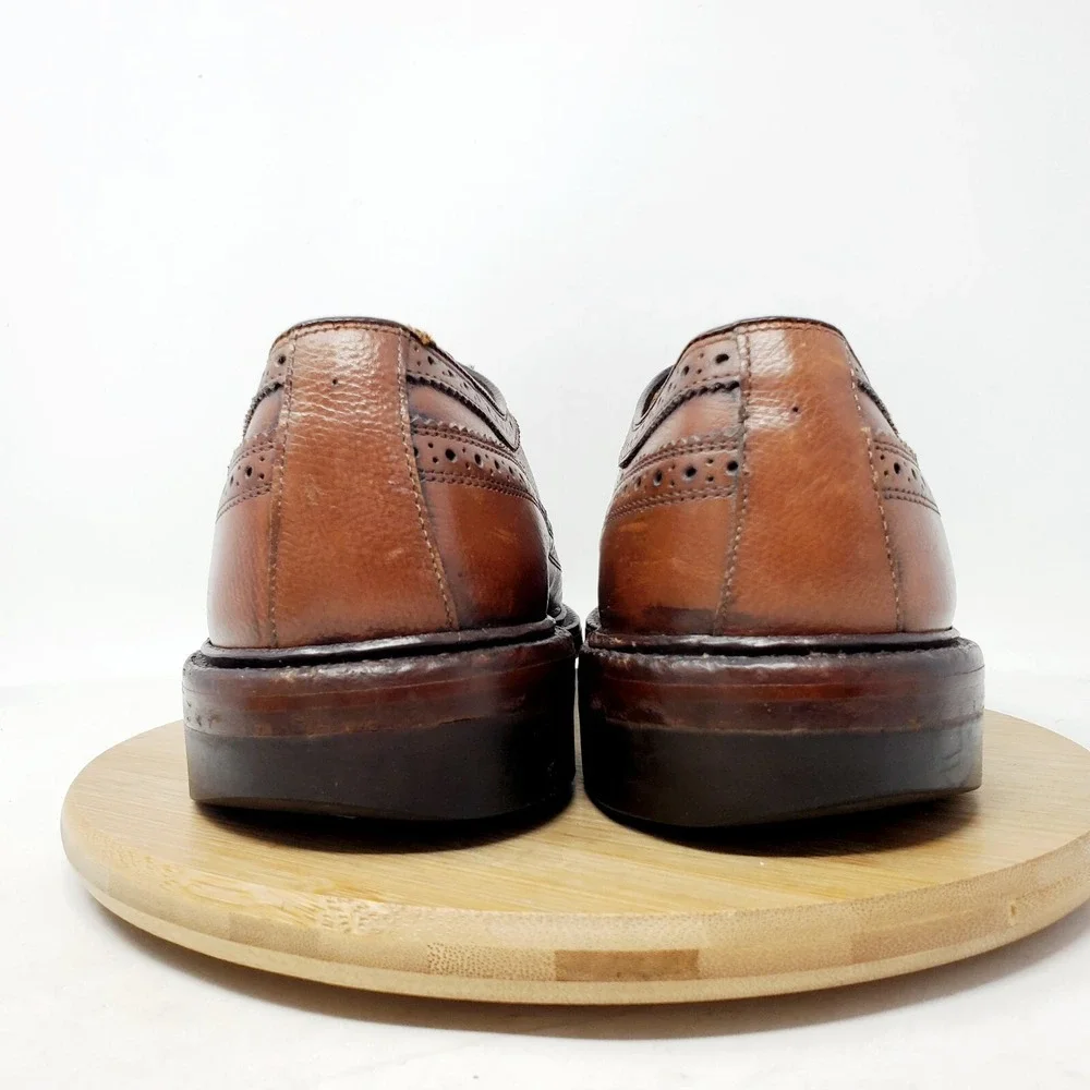 Keith Highlander Shoes Mens 10 Brown‎ Leather Wingtip Longwing Full Brogue Derby